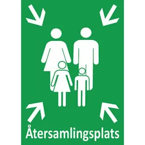 Skylt Återsamlingsplats A3 Aluminium