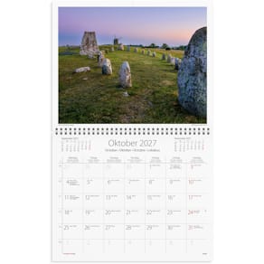 Burde Väggkalender Sweden 2027 med kuvert