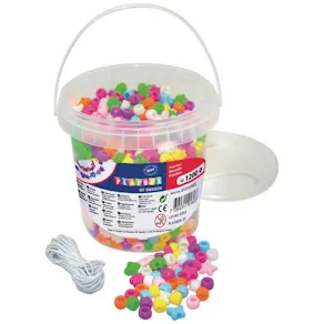 Plastpärlsats, stora hål, 1200/fp