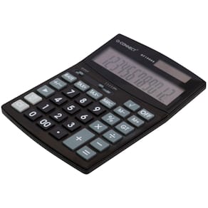 Tischrechner Q-CONNECT, 12-stellig, schwarz