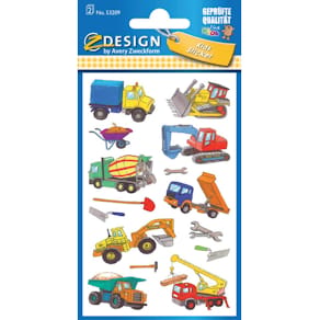 Schmucketikett Avery Zweckform Kids Baustelle, bunt, 2 Blatt (16