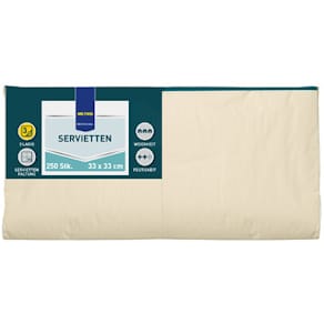 Serviette METRO PROFESSIONAL Zelltuch, 250 St., 1/4-Falz, creme