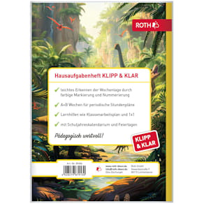 Hausaufgabenheft ROTH Klipp&Klar, Dino Dschungel
