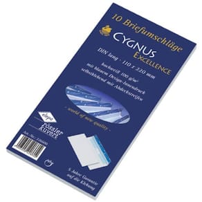 Briefumschlag Cygnus Excellence, DL HK 100 g, weiß