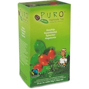 Thee Puro Bio Rozenbottel, fairtrade, pak van 25 zakjes