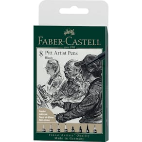 Tuschestift-Set Faber-Castell Pitt Artist, 8er, schwarz, sortiert