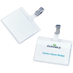 Badge Durable met clip, transparant, 60 x 90 mm, horizontaal