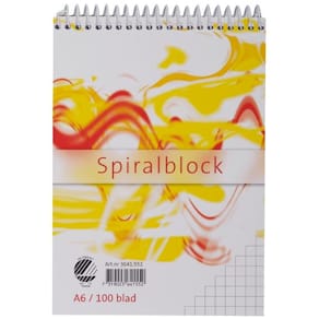 Spiralblock A6, rutat, 60g, 10st