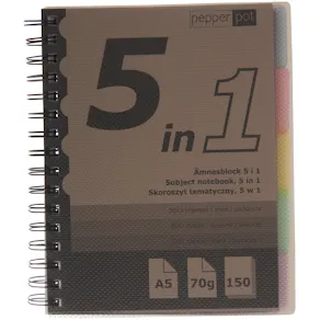 Ämnesblock 5flik A5 150bl