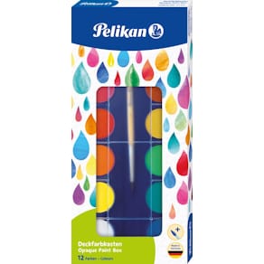 Verfdoos Pelikan Paintbox plakkaatverf, 12 napjes