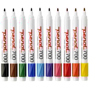Permanent marker Penol 700 rund 1,5 mm, assorterede, 10 stk