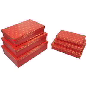 Geschenkkarton PBS Goldraute, rot, 6 Größen (rechteckig)