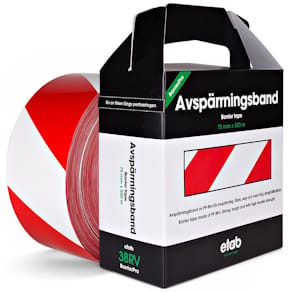 Varningsband 75mmx500m röd/vit