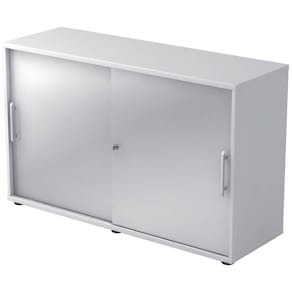 Schiebetürenschrank HAMMERBACHER 1752S RE, weiß/silber, 120x40x74