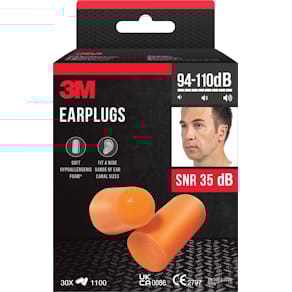Oordoppen 3M 1100, geluidsdemping tot 35 dB, blister 30 stuks