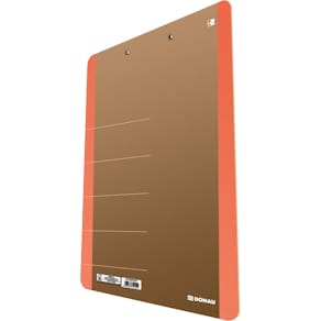 Klemplaat DONAU, A4, hardboard karton, staand, bruin-oranje