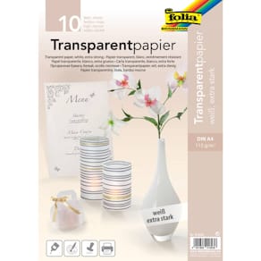 Transparentpapier Folia, A4, 10 Blatt, weiß
