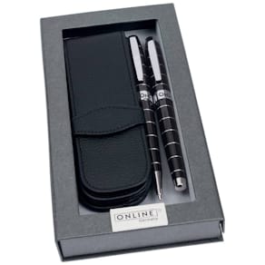 Schreibgeräteset Online Lined Black, Füllhalter + Kugelschreiber