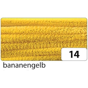 Chenilledraht Folia, 8 mm, 50 cm, 10 Stück, bananengelb
