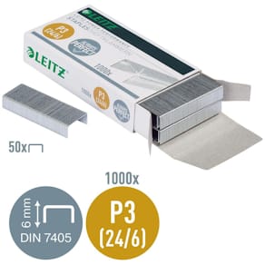 Häftklammer Leitz P3 24/6, 30ark, 1000/fp