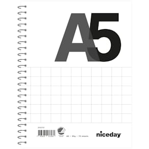 Kollegieblock A5 70blad 60g rutat Niceday