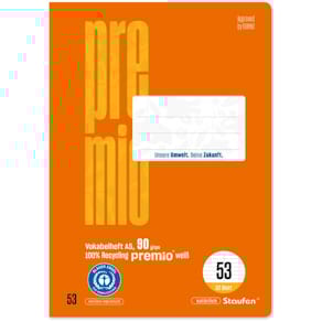 Vokabelheft Staufen Premio LIN53, A5, 32 Blatt, liniert