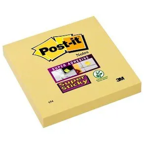 Post-it® Supersticky Notisar gul, 76x76mm