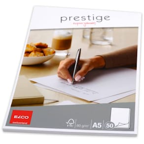 Briefblock Elco Prestige, A5, 50 Blatt, blanko, weiß