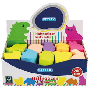 Haftnotiz STYLEX Mini Tiere, sortiert, 200 Blatt