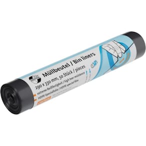 Vuilniszak, 6 micron, 29 x 33 cm, 6 liter, zwart, rol 50