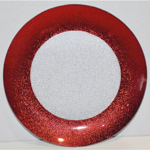 Glasteller PBS, rund, rot