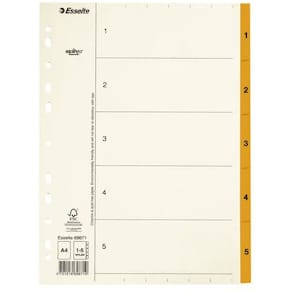 Pärmregister ESSELTE A4 1-5 Orange, flikförstärkt