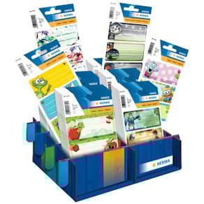 Schuletiketten HERMA VARIO Display, sortiert, 60 Stück