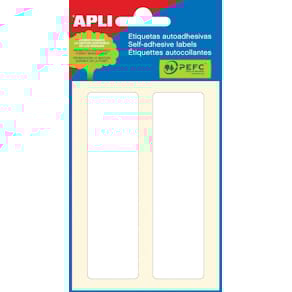 Etiketten Apli, wit, 38 x 102 mm, 12 stuks, 2 per blad