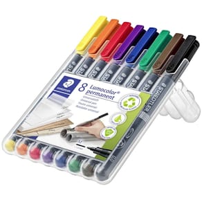 Permanent pen STAEDTLER Lumocolor 0,8–1,0 mm, assorteret, 8 stk