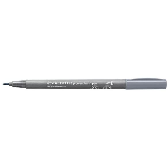 Fiberpenn STAEDTLER brush grå